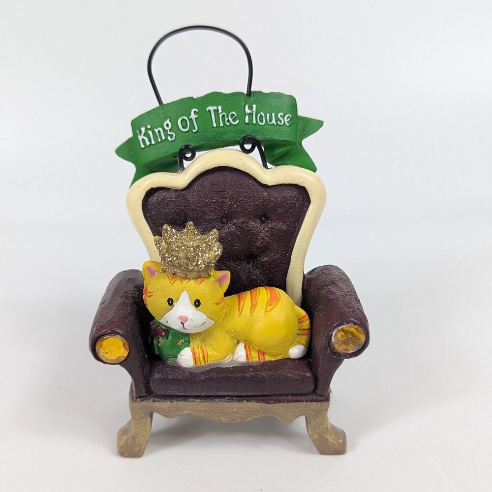 King of the House Crowned Cat Christmas Ornament
